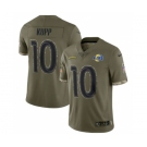 Men's Los Angeles Rams #10 Cooper Kupp 2022 Olive Salute To Service Limited Stitched Jersey