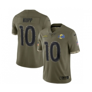 Men's Los Angeles Rams #10 Cooper Kupp 2022 Olive Salute To Service Limited Stitched Jersey