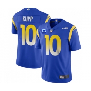 Men's Los Angeles Rams #10 Cooper Kupp 2022 Royal With 3-Star C Patch Vapor Limited Stitched Jersey