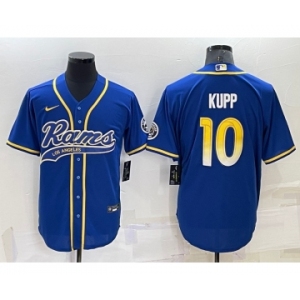 Men's Los Angeles Rams #10 Cooper Kupp Blue Stitched Cool Base Nike Baseball Jersey