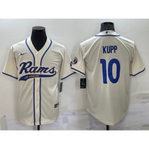 Men's Los Angeles Rams #10 Cooper Kupp Cream Stitched Cool Base Nike Baseball Jersey