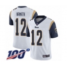 Men's Los Angeles Rams #12 Joe Namath White Vapor Untouchable Limited Player 100th Season Football Jersey