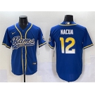 Men's Los Angeles Rams #12 Puka Nacua Royal Cool Base Stitched Baseball Jersey