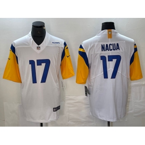 Men's Los Angeles Rams #17 Puka Nacua White Vapor Untouchable Limited Football Stitched Jersey