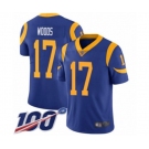 Men's Los Angeles Rams #17 Robert Woods Royal Blue Alternate Vapor Untouchable Limited Player 100th Season Football Jersey