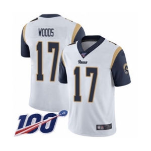 Men's Los Angeles Rams #17 Robert Woods White Vapor Untouchable Limited Player 100th Season Football Jersey