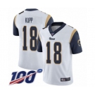 Men's Los Angeles Rams #18 Cooper Kupp White Vapor Untouchable Limited Player 100th Season Football Jersey