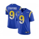 Men's Los Angeles Rams 2022 #9 Matthew Stafford Blue With 4-star C Patch Stitched NFL Jersey