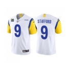 Men's Los Angeles Rams 2022 #9 Matthew Stafford White With 4-star C Patch Stitched NFL Jersey