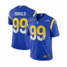 Men's Los Angeles Rams 2022 #99 Aaron Donald Blue With 4-star C Patch Stitched NFL Jersey