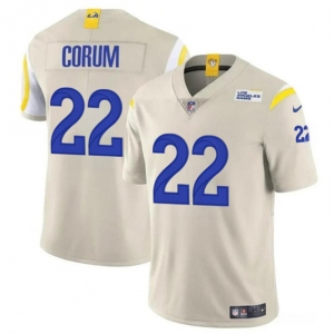 Men's Los Angeles Rams #22 Blake Corum Bone 2024 Draft Vapor Untouchable Football Stitched Jersey