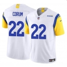 Men's Los Angeles Rams #22 Blake Corum White 2024 Draft F.U.S.E. Vapor Untouchable Football Stitched Jersey