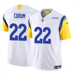 Men's Los Angeles Rams #22 Blake Corum White 2024 Draft F.U.S.E. Vapor Untouchable Football Stitched Jersey