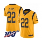 Men's Los Angeles Rams #22 Marcus Peters Limited Gold Rush Vapor Untouchable 100th Season Football Jersey