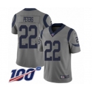 Men's Los Angeles Rams #22 Marcus Peters Limited Gray Inverted Legend 100th Season Football Jersey