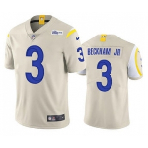 Men's Los Angeles Rams #3 Odell Beckham Jr. 2021 Bone Vapor Untouchable Limited Stitched Football Jersey