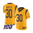 Men's Los Angeles Rams #30 Todd Gurley Limited Gold Rush Vapor Untouchable 100th Season Football Jersey