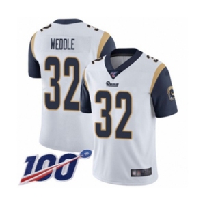 Men's Los Angeles Rams #32 Eric Weddle White Vapor Untouchable Limited Player 100th Season Football Jersey