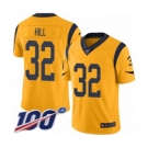 Men's Los Angeles Rams #32 Troy Hill Limited Gold Rush Vapor Untouchable 100th Season Football Jersey