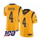 Men's Los Angeles Rams #4 Greg Zuerlein Limited Gold Rush Vapor Untouchable 100th Season Football Jersey