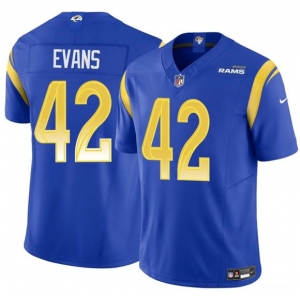 Men's Los Angeles Rams #42 Ethan Evans Blue 2025 F.U.S.E. Vapor Untouchable Football Stitched Jersey
