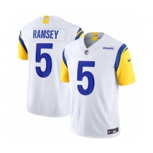 Men's Los Angeles Rams #5 Jalen Ramsey White 2023 F.U.S.E. Vapor Untouchable Limited Football Stitched Jersey