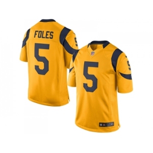 Men's Los Angeles Rams #5 Nick Foles Nike Gold Color Rush Limited Jersey