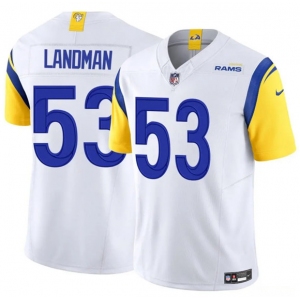 Men's Los Angeles Rams #53 Nate Landman White 2025 F.U.S.E. Vapor Untouchable Football Stitched Jersey
