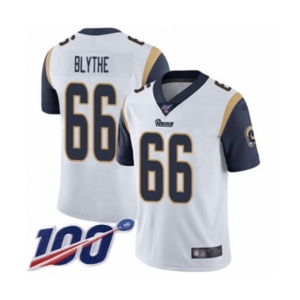 Men's Los Angeles Rams #66 Austin Blythe White Vapor Untouchable Limited Player 100th Season Football Jersey