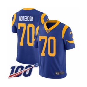 Men's Los Angeles Rams #70 Joseph Noteboom Royal Blue Alternate Vapor Untouchable Limited Player 100th Season Football Jersey