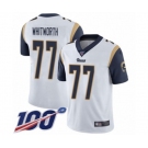 Men's Los Angeles Rams #77 Andrew Whitworth White Vapor Untouchable Limited Player 100th Season Football Jersey