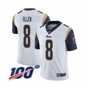 Men's Los Angeles Rams #8 Brandon Allen White Vapor Untouchable Limited Player 100th Season Football Jersey