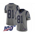 Men's Los Angeles Rams #81 Gerald Everett Limited Gray Inverted Legend 100th Season Football Jersey