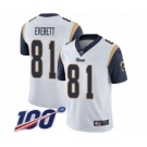 Men's Los Angeles Rams #81 Gerald Everett White Vapor Untouchable Limited Player 100th Season Football Jersey