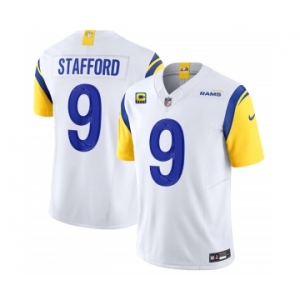 Men's Los Angeles Rams #9 Matthew Stafford White 2023 F.U.S.E. With 4-Star C Patch Vapor Untouchable Limited Football Stitched Jersey