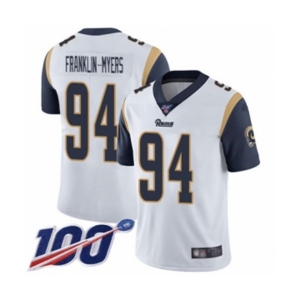 Men's Los Angeles Rams #94 John Franklin-Myers White Vapor Untouchable Limited Player 100th Season Football Jersey