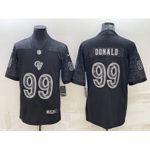 Men's Los Angeles Rams #99 Aaron Donald Black Reflective Limited Stitched Football Jersey