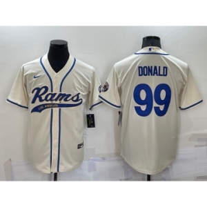 Men's Los Angeles Rams #99 Aaron Donald Cream Stitched Cool Base Nike Baseball Jersey