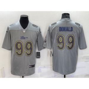 Men's Los Angeles Rams #99 Aaron Donald LOGO Grey Atmosphere Fashion Vapor Untouchable Stitched Limited Jersey