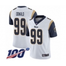 Men's Los Angeles Rams #99 Aaron Donald White Vapor Untouchable Limited Player 100th Season Football Jersey