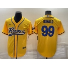 Men's Los Angeles Rams #99 Aaron Donald Yellow Stitched Cool Base Nike Baseball Jersey