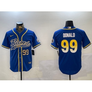 Men's Los Angeles Rams #99 Royal Cool Base Stitched Baseball Jersey