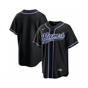 Men's Los Angeles Rams Blank Black Stitched MLB Cool Base Nike Baseball Jersey