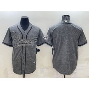 Men's Los Angeles Rams Blank Grey Gridiron Cool Base Stitched Baseball Jersey