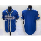 Men's Los Angeles Rams Blank Royal Cool Base Stitched Baseball Jersey