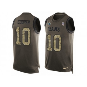 Men's Nike Los Angeles Rams #10 Pharoh Cooper Limited Green Salute to Service Tank Top NFL Jersey