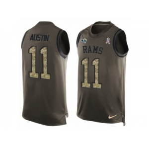 Men's Nike Los Angeles Rams #11 Tavon Austin Limited Green Salute to Service Tank Top NFL Jersey