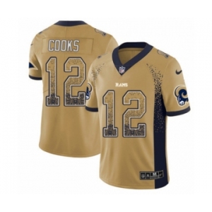 Men's Nike Los Angeles Rams #12 Brandin Cooks Limited Gold Rush Drift Fashion NFL Jersey