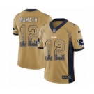 Men's Nike Los Angeles Rams #12 Joe Namath Limited Gold Rush Drift Fashion NFL Jersey