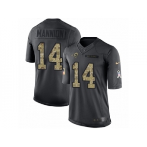 Men's Nike Los Angeles Rams #14 Sean Mannion Limited Black 2016 Salute to Service NFL Jersey